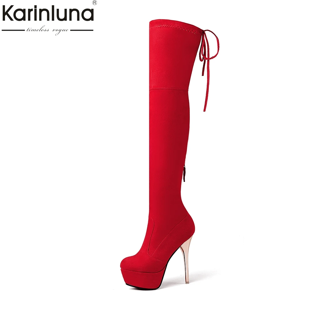

Karinluna 2018 Over The Knee High Boots Women's Shoes large sizes 34-43 High High female Boots Woman Sexy Platform Shoes
