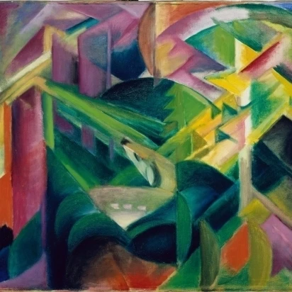 Deer In A Monastery Garden Poster Print by Franz Marc (18 x 24)