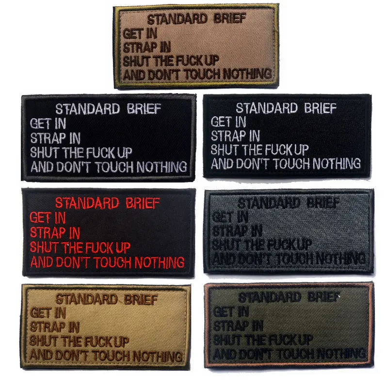 

Logo Embroidery Badge STANDARD BRIEF Embroidered Letter Badges Military Tactical Armband Patch Patches For Clothing Backpack Cap