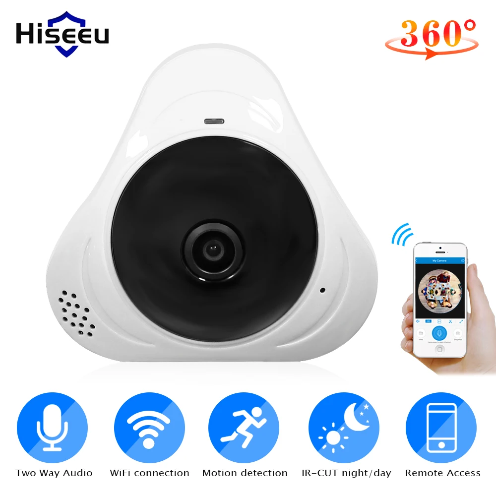 Hiseeu 960P 3MP 360 degree Panoramic Wireless FishEye IP camera Mini Baby Pet Monitor Network Home Security CCTV Camera Hiseeu 960P 3MP 360 degree Panoramic Wireless FishEye IP camera Mini Baby Pet Monitor Network Home Security CCTV Camera