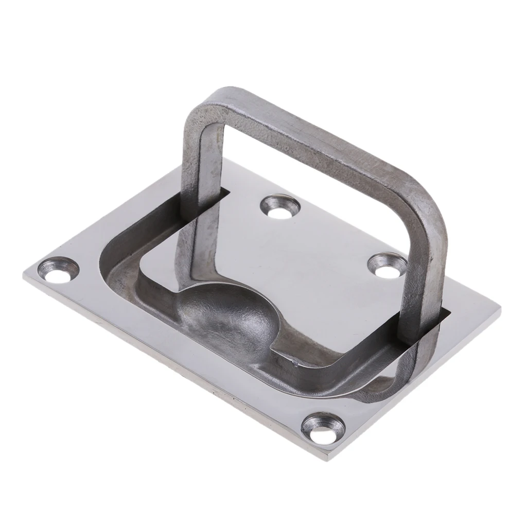 Boat Pull Hatch Latch Lift Ring Handle Flush Mount Stainless Steel Boat Parts Accessories 76 x 56mm 2.95 x 2.2 inches