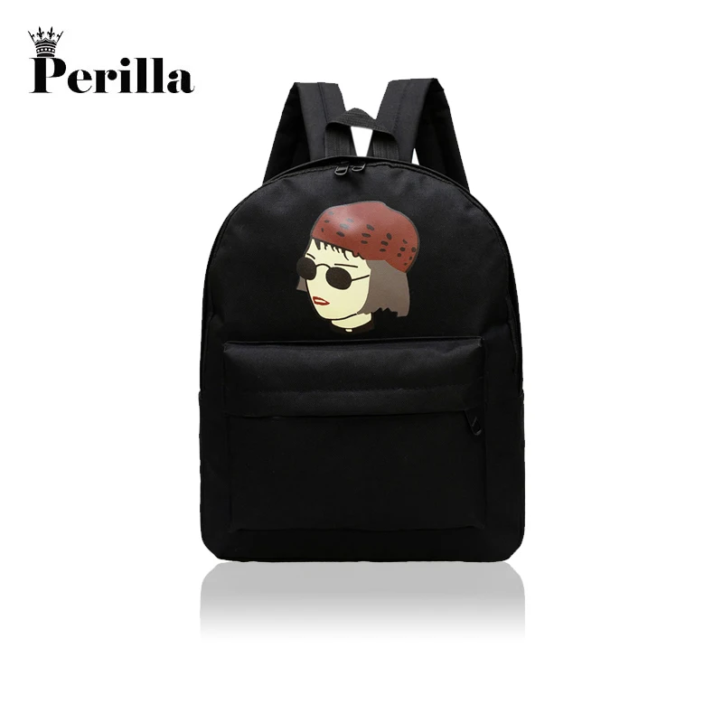 

Perilla 2018 Women Cartoon Backpacks For Teenage Student Couple Printing Candy Color School Bags Travel Leisure Canvas Backpacks