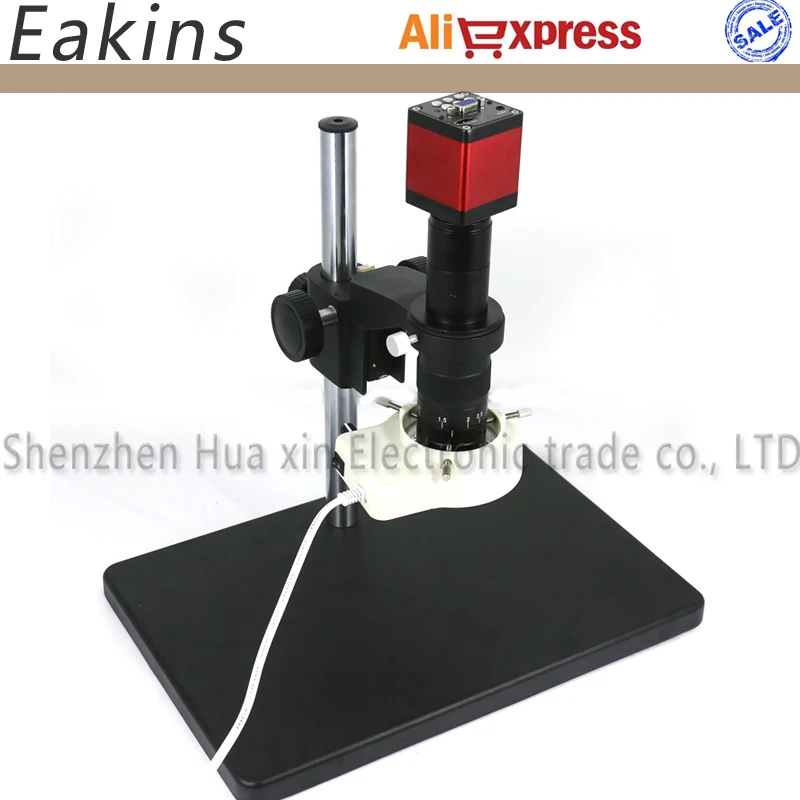 

13MP HDMI VGA Industry Digital Microscope Camera CCD +Big Stand Universal bracket+180X/300X C-MOUNT Lens+56 LED ring Light