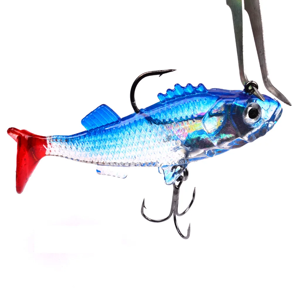 1pcs 7.6cm 15.7g lead fish lures Soft Bait With One Single Hook Bass Fishing Lure 3 colors