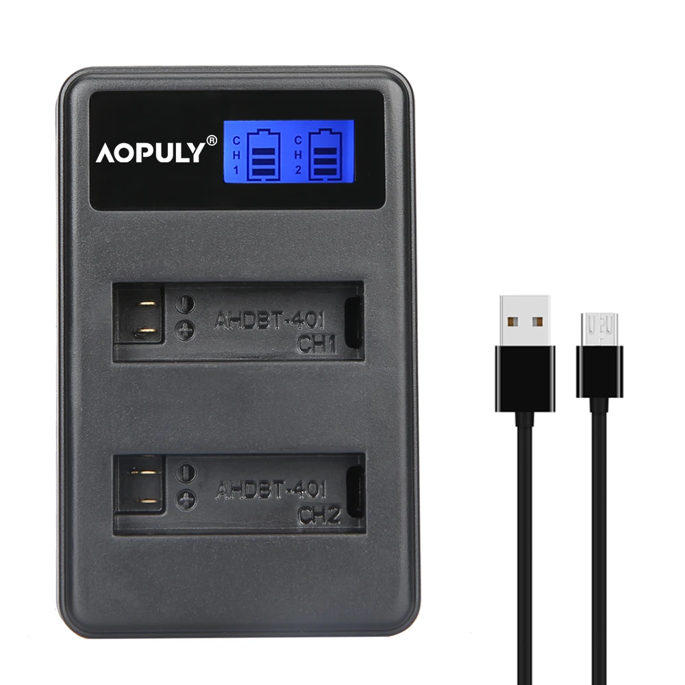 AOPULY USB двойное зарядное устройство для GoPro hero 5 6 7 hero 5 зарядное устройство для AHDBT 501 батарея