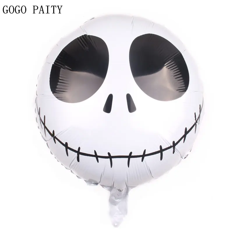 

GOGO PAITY New 18-inch skull expression aluminum film balloon Children's holiday atmosphere layout decoration balloon wholesal