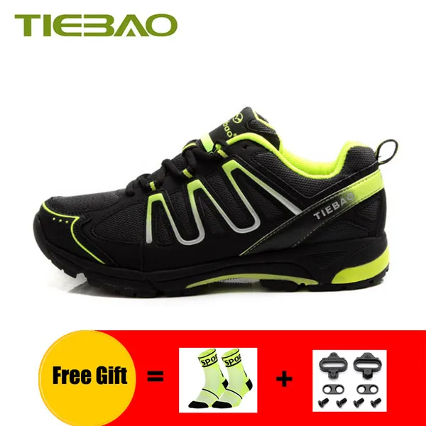 TIEBAO sapatilha ciclismo mtb обувь для велоспорта для отдыха chaussures vtt homme Мужская и женская самозакрывающаяся дышащая spd обувь для педалей - Цвет: Cleats with 1285 G