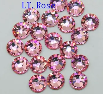 

Top Quality SS3-SS34 Crystal LT.ROSE / Pink Rhinestones 3D Nail Art Decorations Non Hotfix Glitter Flatback Rhinestones Stones