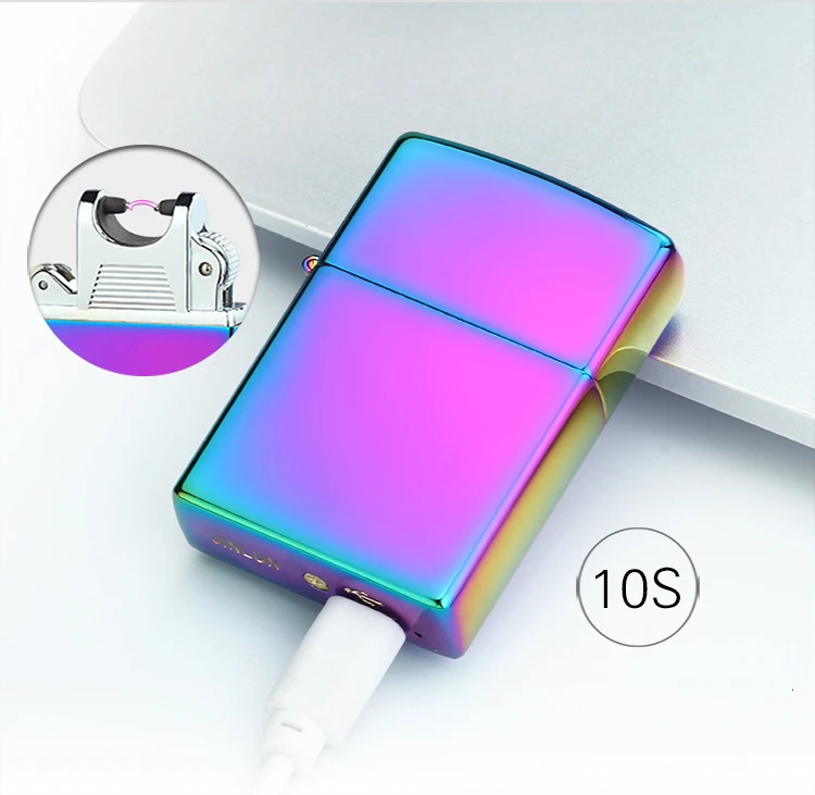 Cool Electronic Christmas Gifts Promotion For Promotional 10pcs Lot 2017 High Quality Usb Electronic Cigarette Lighter With Box 5 Color Cool Arc Plasma As Christmas Gift For Men