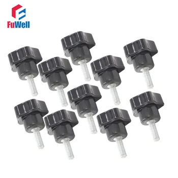 

10pcs M5 Thread Star Clamping Knob 25mm Head Dia. 10/15/20/25/30/35/40/45/50mm Thread Length Star Knobs Handle