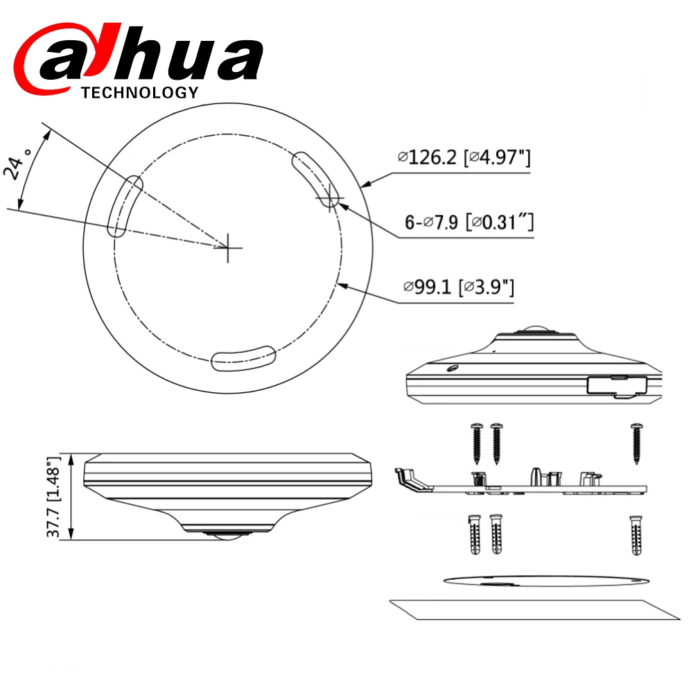 Dahua DH IPC-EW4431-ASW 4MP панорамная сетевая ip-камера рыбий глаз wifi H.265 микрофон Слот Аудио Сигнализация cctv камера безопасности