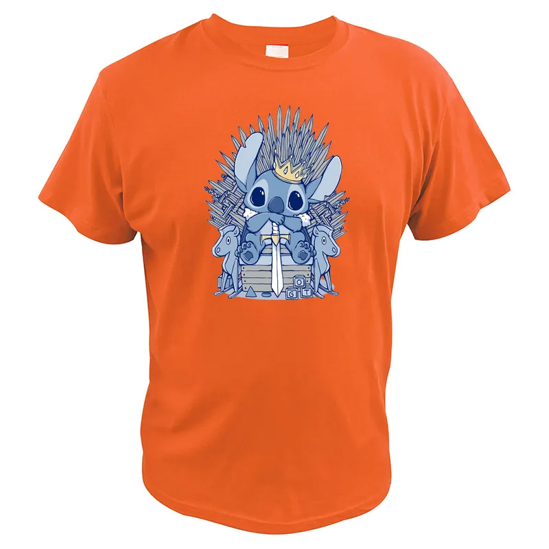 Ститч футболка Железный Трон и меч Забавный мультфильм маленький монстр футболка Креативный дизайн цифровой печати топы - Цвет: Оранжевый