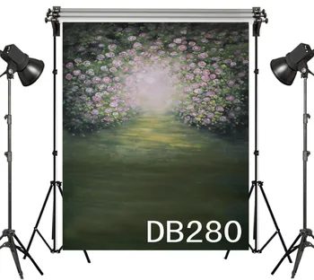 

LB Polyester & Vinyl Oil Painting Style Rose Bush Beautiful Backdrops Background For Photography Studio Backdrop Photo Props