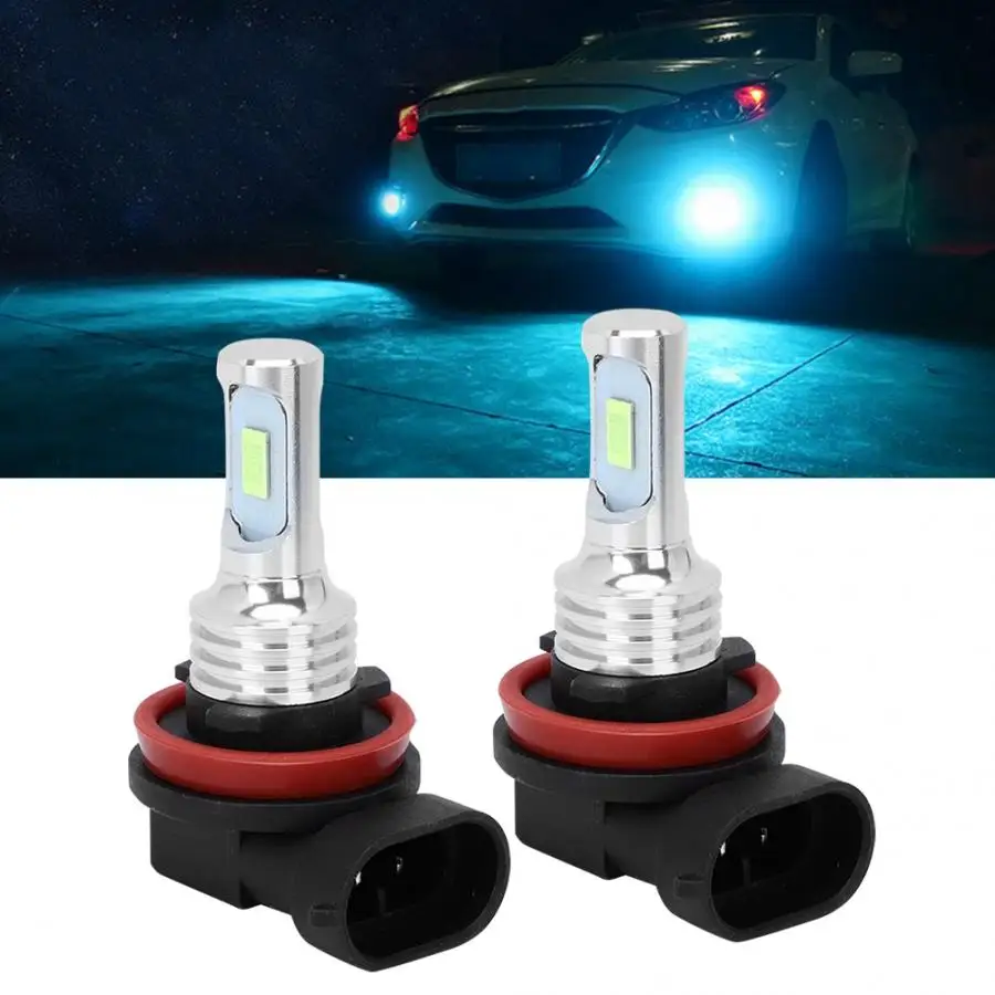 

2Pcs H8/H11 80W 8000K LED Fog Light Bulb Lamp Ice Blue12-24V Universal Car Fog Lamp