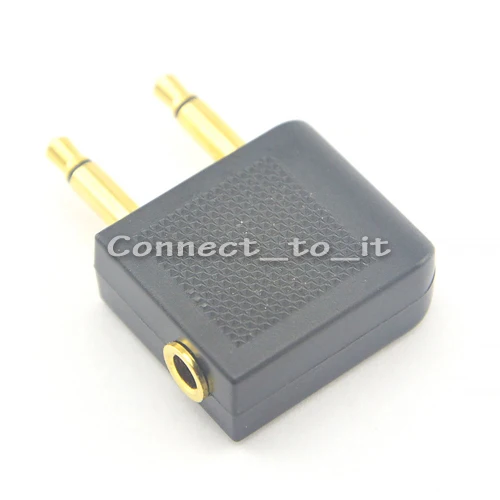 50pcs lot Airline Airplane Earphone Headphone Headset Jack Audio Adapter 3 5mm