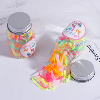 

100pcs/200pcs/bottle Girls Elastics Hair Bands Child baby Hair Accessories for Hair Disposable kids Ponytail Holder Rubber band
