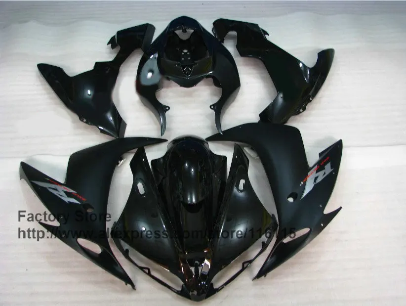 Лидер продаж! Литые под давлением Обтекатели для YAMAHA YZF R1 матовые черные 2004 2005 2006
