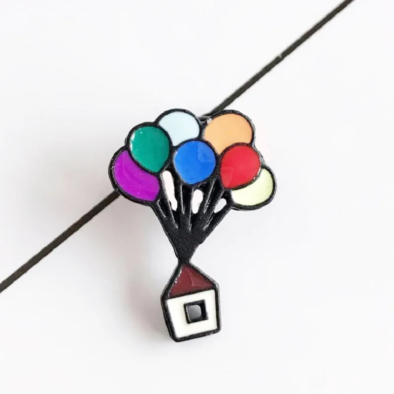 Allabout-u Colourful Balloon Pins Cartoon Enamel Pin Air Balloon Brooch Badges Lapel Pins Jewelry