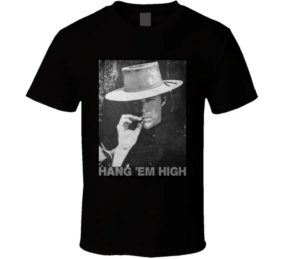 Hang em Высокая Клинт Eastwood спагетти Вестерн ковбой фильм футболка крутая