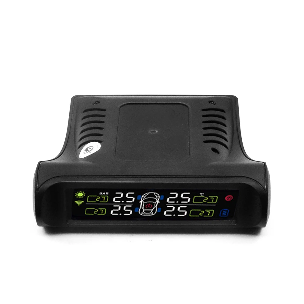 PromotionCar TPMS система контроля давления в шинах Солнечная зарядка HD цифровой ЖК-дисплей Автоматическая сигнализация Беспроводная с 4 датчиком