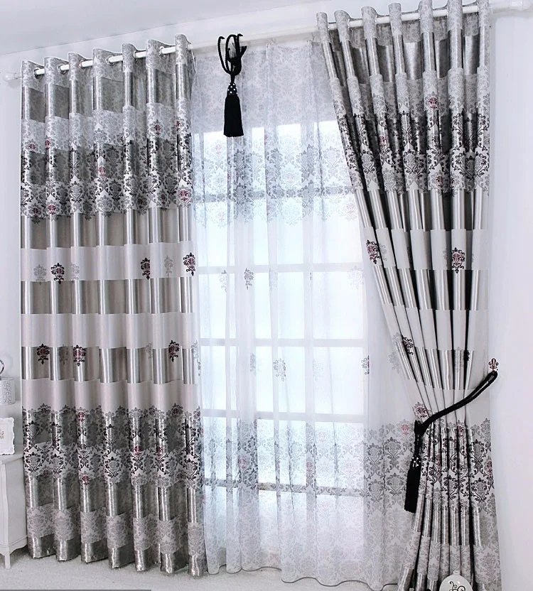 Европейские современные благородные затемненные шторы на окна для гостиной, серые тюлевые шторы для спальни AG176& 30