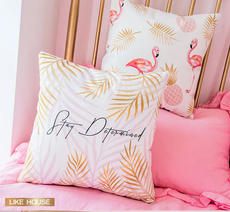 Скандинавская розовая Подушка с Фламинго чехол Автомобильная подушка для дивана чехол Декоративная Подушка Чехол для детской комнаты Чехлы для подушек