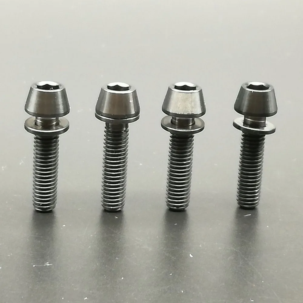 Многоцветная M5X20mm титановая Шестигранная коническая головка M5 Ti болты винт с шайбой 4 шт./лот