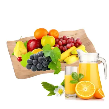 

Creative Bamboo Dinner Plate Solid Wood Pallet Durable Heatproof Tray Fruit Salad Plate Storage Trays