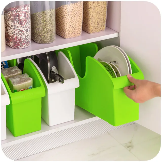 1PCS Upscale kitchen plastic storage box with wheels, multifunction