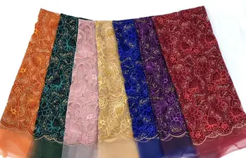 

African Dresses For Women Men Dress, African Textiles Lace Multicolor , Sequins Velvet Net Lace Fabric Wedding Party Dress