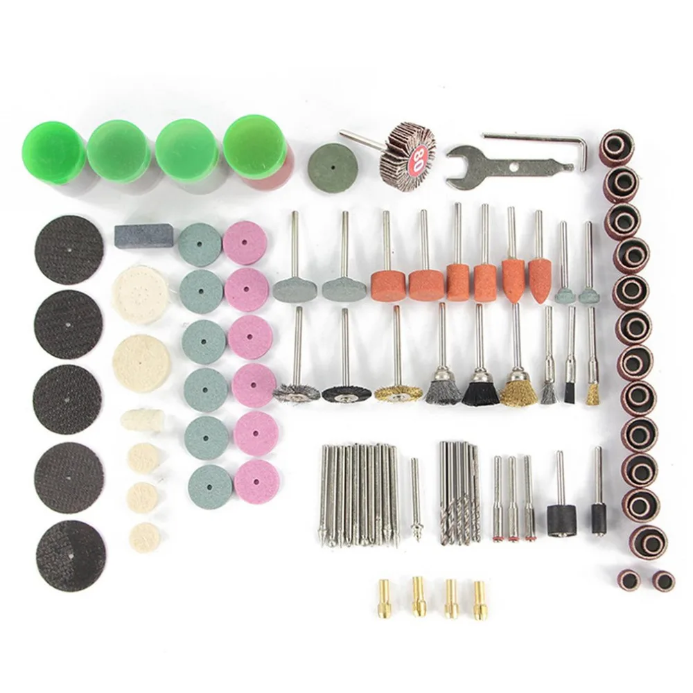

161pcs Rotary Power Tool Set Mini Drill Grinder Polishing Kit Felt Wheel Accessories Cutting Disc Wood Work Drilling Bit