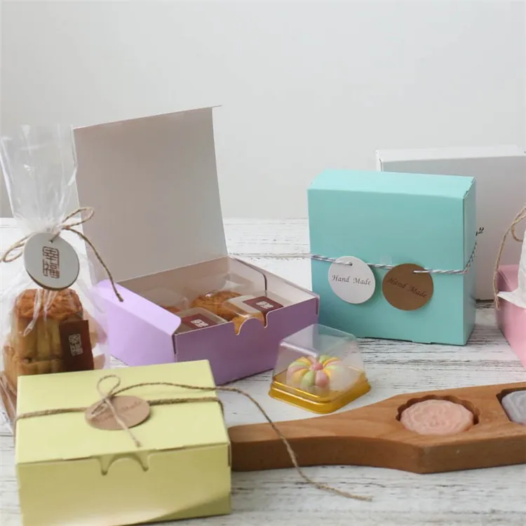 

100pcs Pure color food grade paper boxes, biscuit boxes, wedding gift box, 11x11x5cm