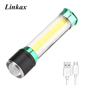 

Multifunction Powerful 6000 Lumen COB +Cree XML T6 LED Flashlight Camping Lantern Work Light Power Bank Flash Light for Outdoor