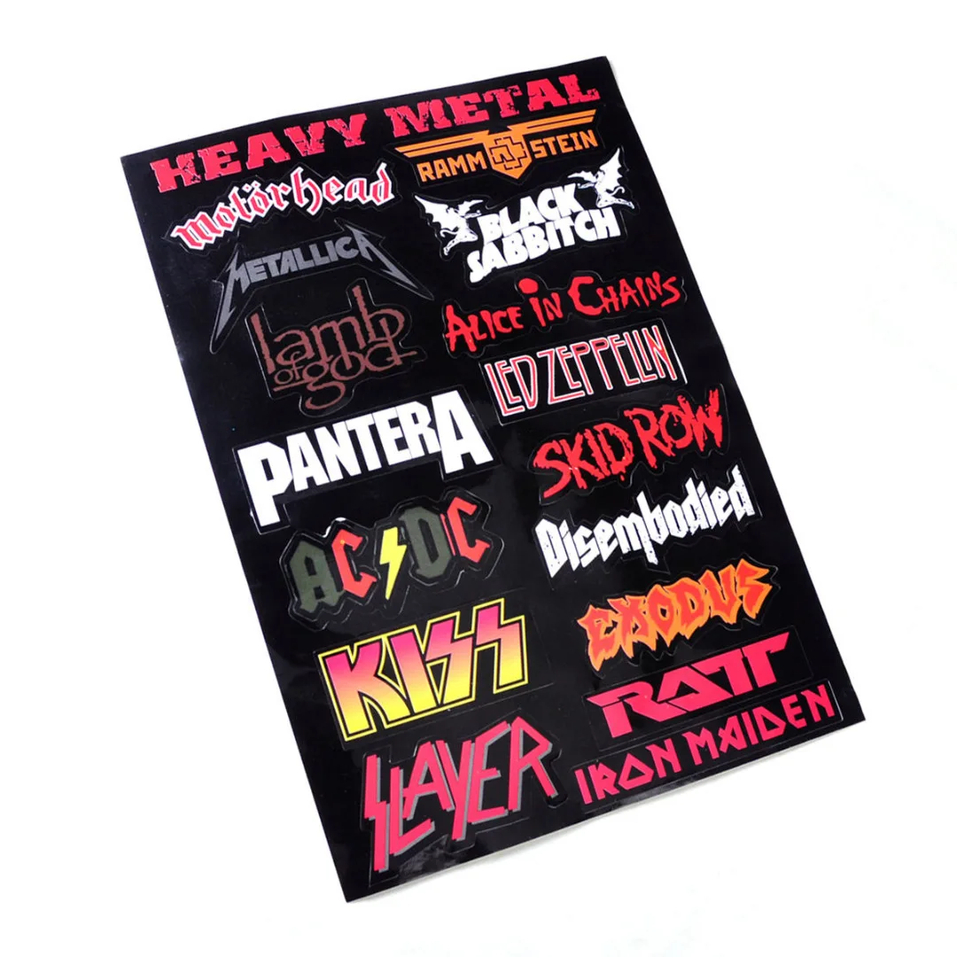 Vinyl Heavy Metal Metallic Band Logo Decal Rock Music Sticker Wall Laptop Decor Heavy Metal Band Logo Sticker 29.5x21 cm