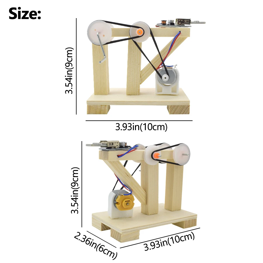 DIY сборные игрушки ручной генератор Модель наборы деревянные обучающие игрушки для детей изобретение физический эксперимент Динамо игрушка подарок