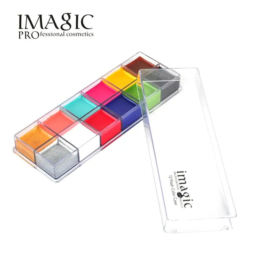 Продажа IMAGIC 12 Цветов профессиональный орган краски экологического Материал грим Макияж для Хэллоуина Детская краски для лица