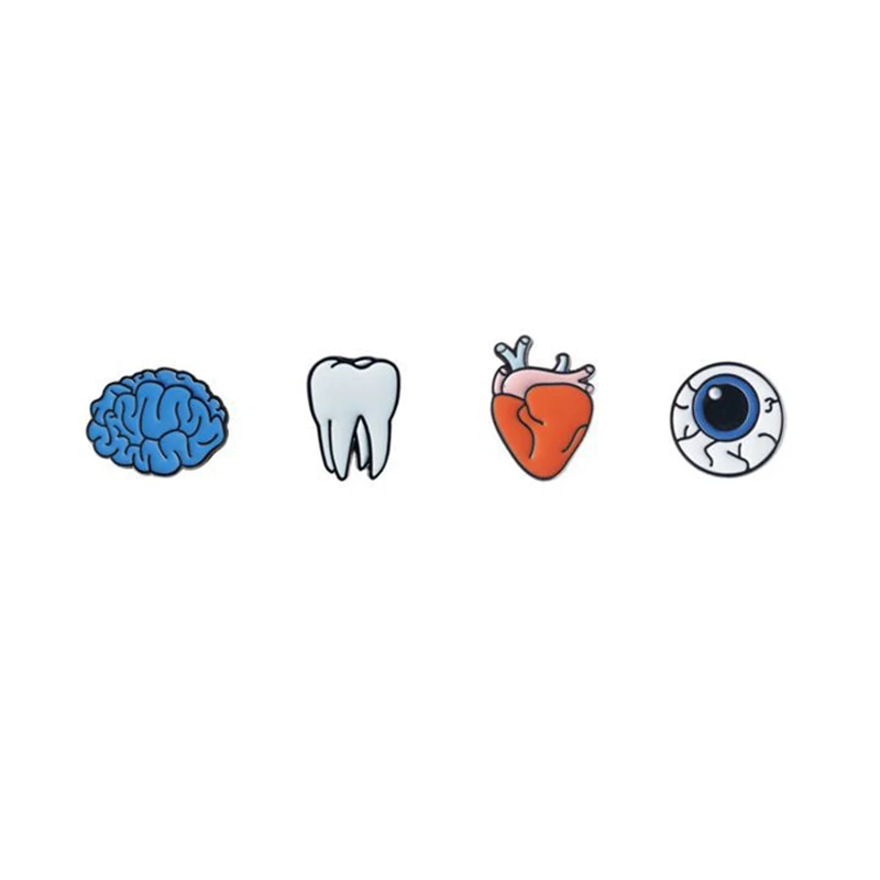 New Fashion Design Tooth Eye Heart Brain Organ Brooches Pin Needle Collar Brooch Jewelery #87268 | Украшения и аксессуары