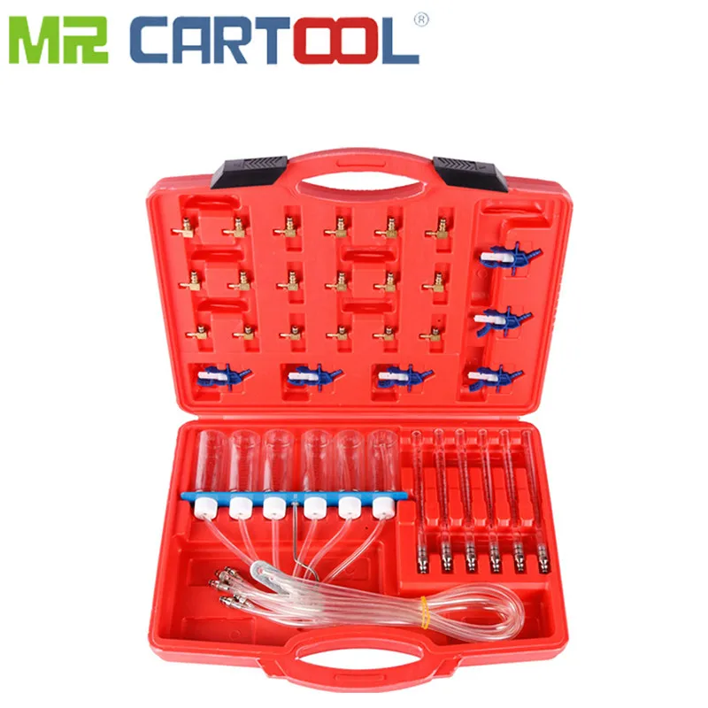 

MR CARTOOL Auto Diesel Injector Flow Meter Tester Car Repair Kit Common Flow Injector 24 Adaptors Fuel Tester Automotive Tools
