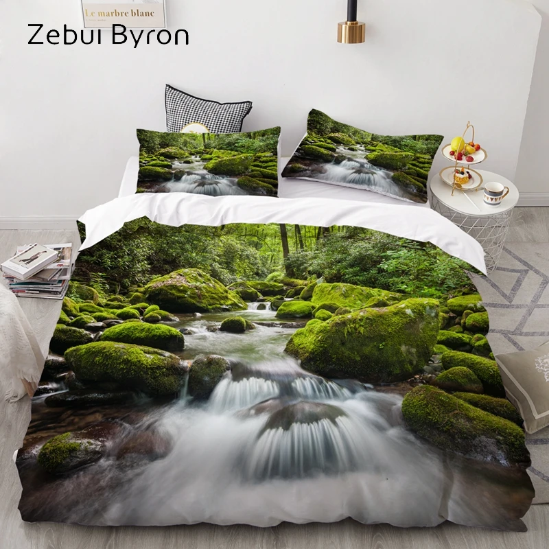 

3D HD Print Bedding Set Custom/King/Europe/USA Queen,3PCS Duvet Cover Set,Quilt/Blanket Cover Set Bedclothes Creek Drop Ship