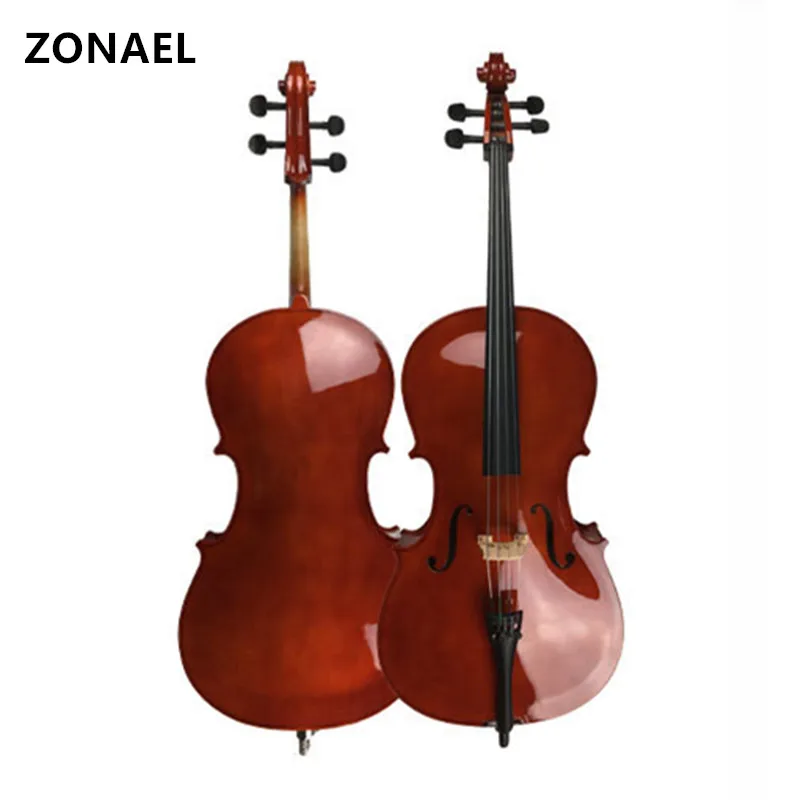ZONAEL Cello Full Size Cello Solid Wood Cello Basswood Face Board with
