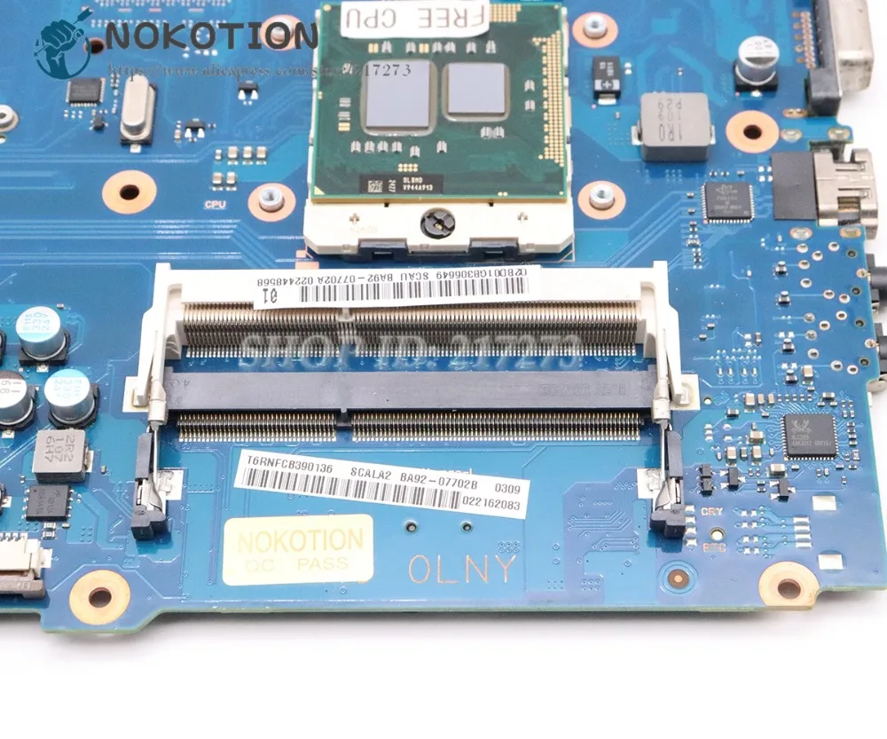NOKOTION para Samsung NP-RV411 RV411 placa base de computadora portátil DDR3 gratis CPU BA92-07702A BA92-07702B BA41-01432A BA41-01433A BA41-01434A