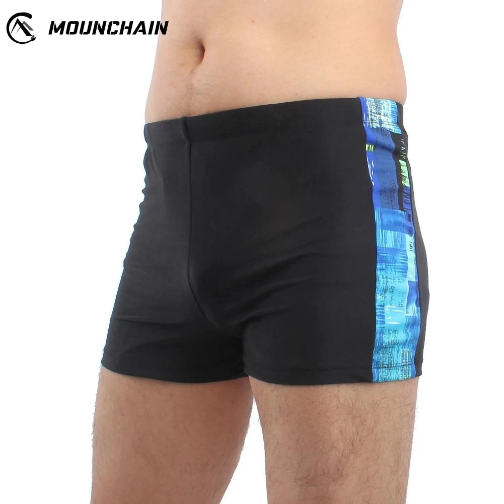 

2019 Men Beach Shorts High Elastic Matching Color Soft Boxer Swimming Pants