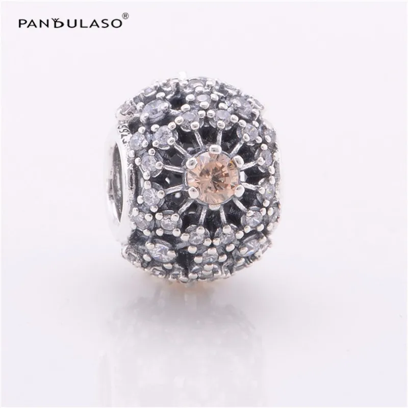 

Pandulaso Winter Snowflake Crystal Beads Fit Charms Bracelets & Bangles Silver Beads for Jewelry Making Charms DIY Jewelry
