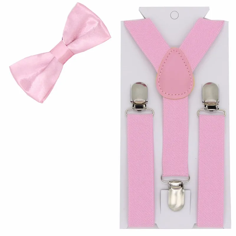 Детские подтяжки с галстуком-бабочкой эластичные регулируемые подтяжки для свадебной вечеринки Детский галстук-бабочка подтяжки - Цвет: 10 pink