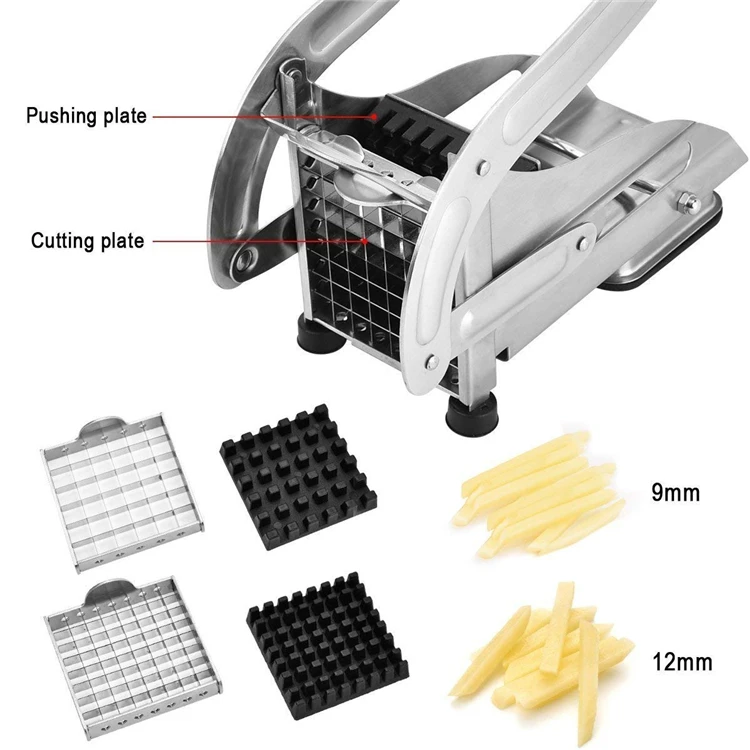 

Effective Potato Chips Making Machine Stainless Steel French Fry Potato Cutter Slicer Chipper Cucumber Slice Cut Kitchen Gadgets