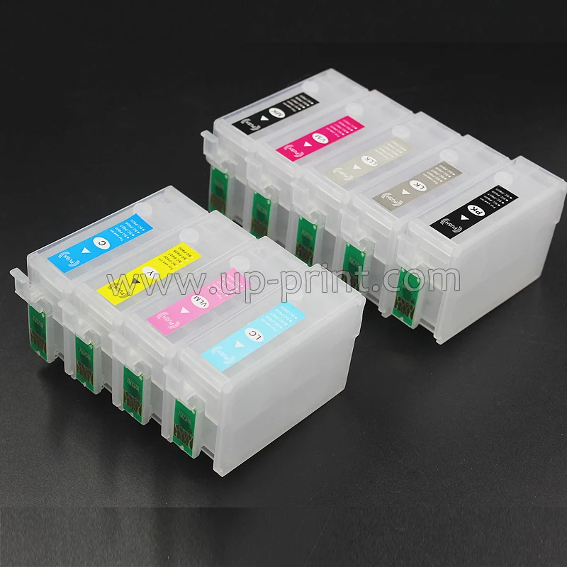 

9 COLORS T157 Refillable Ink cartridges For Epson Stylus Photo R3000 printer with Auto Reset Chips T1571 T1579