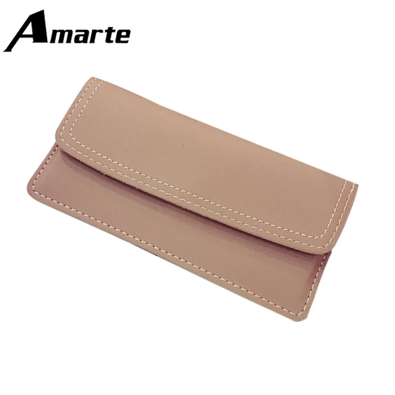 

2019 Fashion New Women's Wallet Solid Color Simple Pu Bag Multicolor Optional Multi-function Mini Wallet Amarte