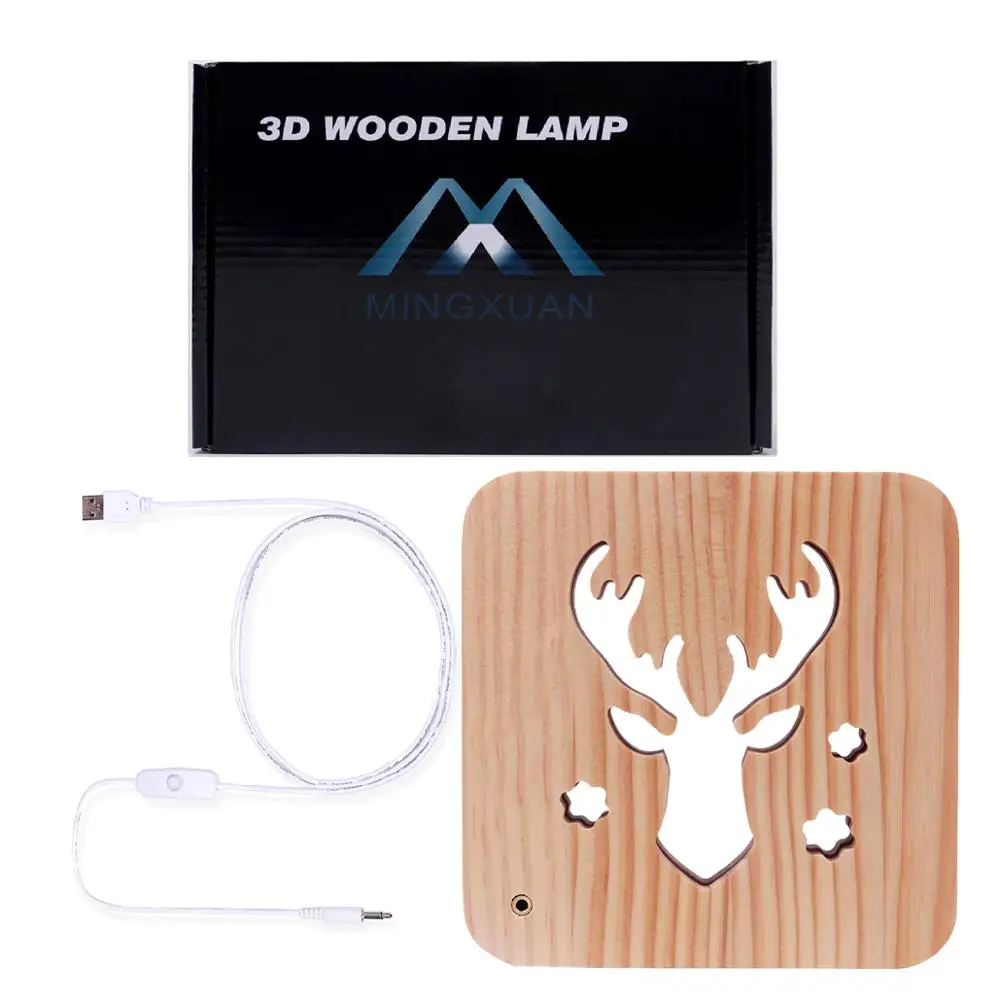 Elk Book Light Solid Wood Night Light Book Light Lamp Usb Led Booklight Lamp Atmosphere Dc Warm White Led Bulbs Light (1)