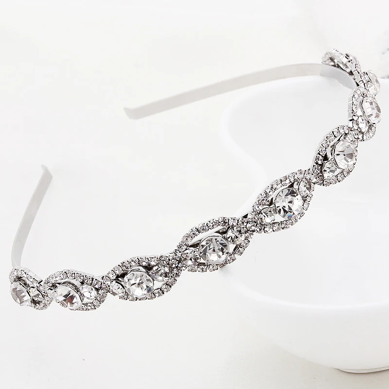 

Wedding Bridal Bridesmaid Rhinestone Crown Silver Hair Flower Girls Tiara Hairband Crystal Princess Headband Prom Accessories
