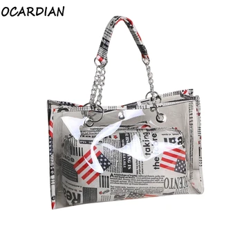 

OCARDIAN Handbags Beach Bag Large Transparent Bag Women Summer Capacity Totes Femme 2019 Bags Clear Purses Shopper A27